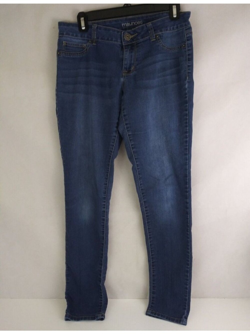 Maurices Women's Distressed Whiskered Straight Leg Jeans Size Medium Regular